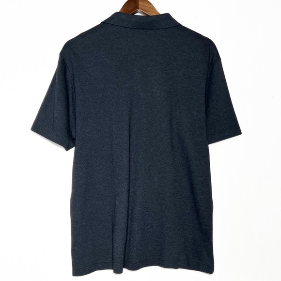 Murano Mens Charcoal Gray Short Sleeve Pullover Knit Polo Shirt - Picture 3 of 6